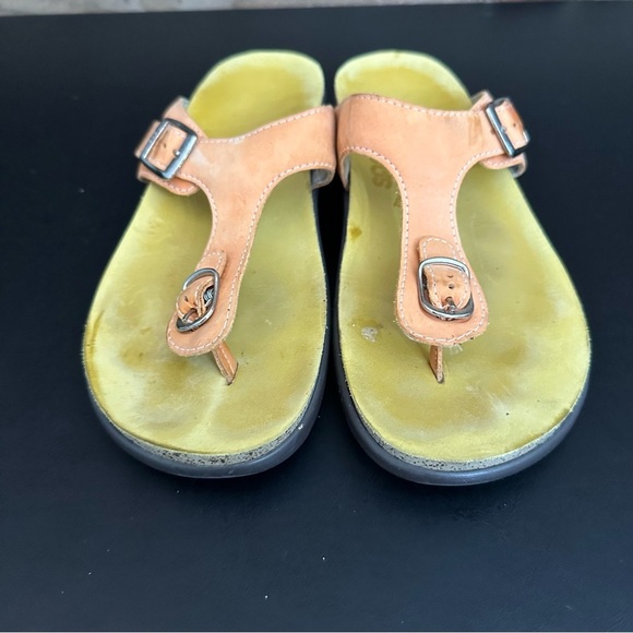 SAS Tripad Sanibel Leather Slip On Flip Flop Thong Sandal Womens Orange 8M - Picture 6 of 10